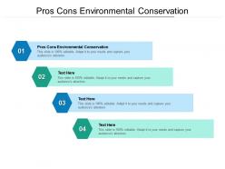 Pros cons environmental conservation ppt powerpoint presentation portfolio backgrounds cpb
