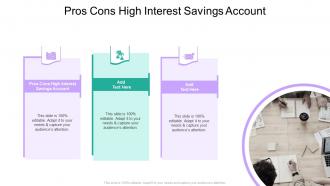Pros Cons High Interest Savings Account In Powerpoint And Google Slides Cpb