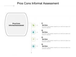 Pros cons informal assessment ppt powerpoint presentation portfolio gridlines cpb