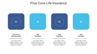 Pros Cons Life Insurance Ppt Powerpoint Presentation Infographics Summary Cpb