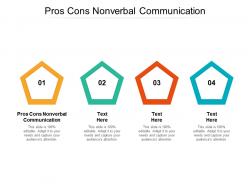 Pros cons nonverbal communication ppt powerpoint presentation portfolio icon cpb