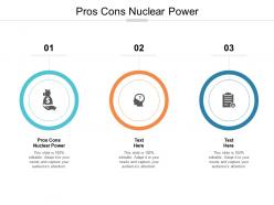 Pros cons nuclear power ppt powerpoint presentation outline visuals cpb