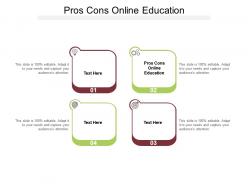 Pros cons online education ppt powerpoint presentation show display cpb