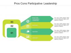 Pros cons participative leadership ppt powerpoint presentation outline guide cpb