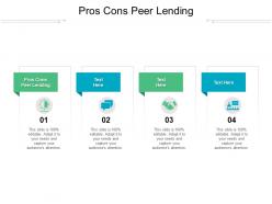 Pros cons peer lending ppt powerpoint presentation file icons cpb
