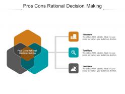 Pros cons rational decision making ppt powerpoint presentation model clipart cpb