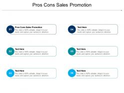 Pros cons sales promotion ppt powerpoint presentation ideas maker cpb