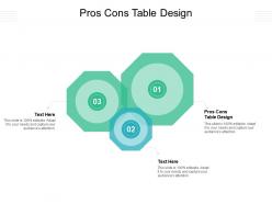 Pros cons table design ppt powerpoint presentation outline gridlines cpb