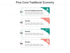 Pros cons traditional economy ppt powerpoint presentation professional background cpb