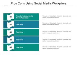 Pros cons using social media workplace ppt powerpoint presentation portfolio outline cpb