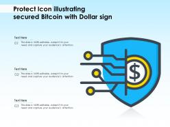 Protect icon illustrating secured bitcoin with dollar sign