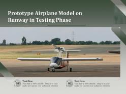 Prototype airplane model on runway in testing phase