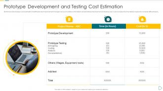 Prototype Development and Testing Cost Estimation App developer playbook