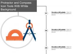 Protractor and compass icon tools with white background
