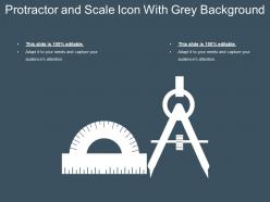 Protractor and scale icon with grey background