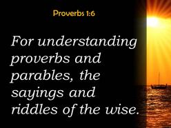 Proverbs 1 6 the sayings and riddles of the powerpoint church sermon
