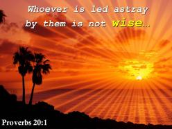 Proverbs 20 1 whoever is led astray by them powerpoint church sermon
