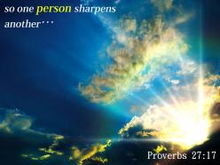Proverbs 27 17 so one person sharpens another powerpoint church sermon