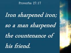 Proverbs 27 17 so one person sharpens another powerpoint church sermon
