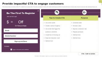 Provide Impactful CTA To Engage Customers Guide To Direct Response Marketing
