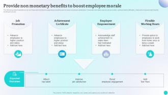 Provide Non Monetary Benefits To Boost Employee Strategies To Improve Workforce