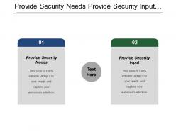 Provide Security Needs Provide Security Input Monitor Security Poster