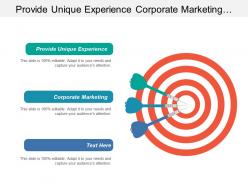 Provide unique experience corporate marketing development planning function