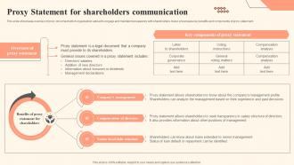 Proxy Statement For Shareholders Communication Shareholder Communication Bridging