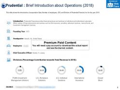 Prudential brief introduction about operations 2018