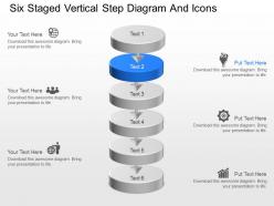 Ps six staged vertical step diagram and icons powerpoint template
