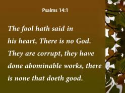 Psalms 14 1 they are corrupt their deeds powerpoint church sermon