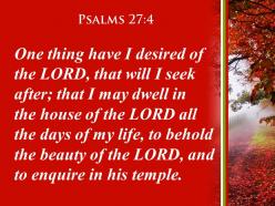 Psalms 27 4 the lord and to seek powerpoint church sermon