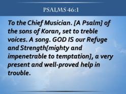 Psalms 46 1 god is our refuge and strength powerpoint church sermon