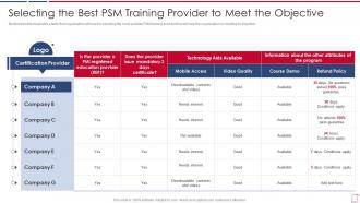 Psm certification training for employees it selecting the best psm training provider to meet the objective