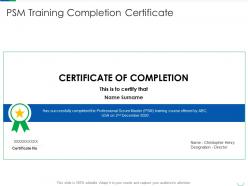 Psm training completion professional scrum master certification process it