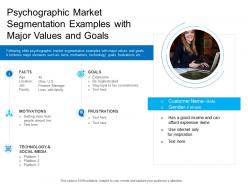 Psychographic market segmentation examples with major values and goals