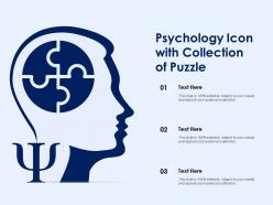 Psychology icon with collection of puzzle