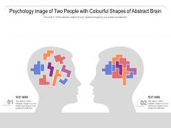 Psychology image of two people with colourful shapes of abstract brain