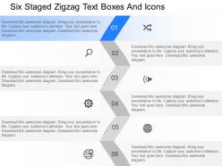 Pu six staged zigzag text boxes and icons powerpoint template