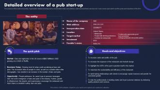 Pub Business Plan Detailed Overview Of A Pub Start Up BP SS