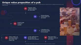 Pub Business Plan Unique Value Proposition Of A Pub BP SS
