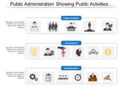 Public administration showing public activities and governance