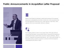 Public announcements in acquisition letter proposal social ppt slides