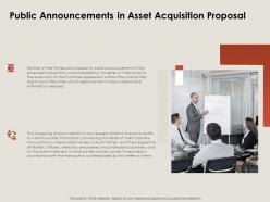Public announcements in asset acquisition proposal ppt powerpoint presentation styles objects
