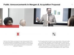 Public announcements in mergers and acquisition proposal process ppt slides