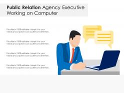Public relation agency executive working on computer