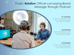 Public relation officer conveying brand message through podcast