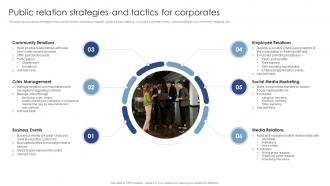 Public Relation Strategies And Tactics For Corporates Public Relations Marketing To Develop MKT SS V