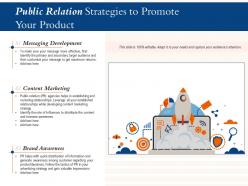 Public relation strategies to promote your product