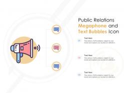 Public relations megaphone and text bubbles icon
